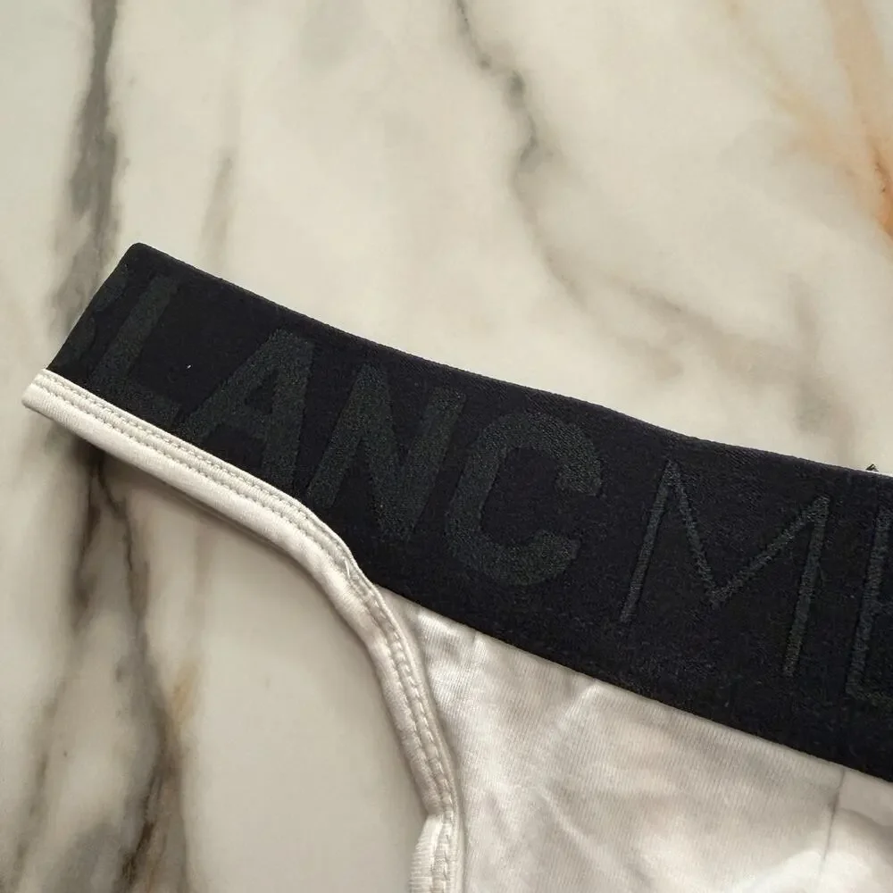 NEW Blanc Menswear Cotton BL269 Vector Thong Color White Size Medium